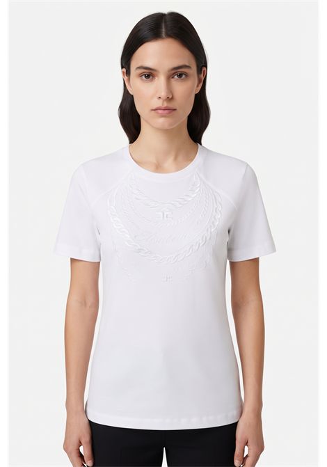 T-shirt In Cotone con Motivo Catene ELISABETTA FRANCHI | MA66A66E2270